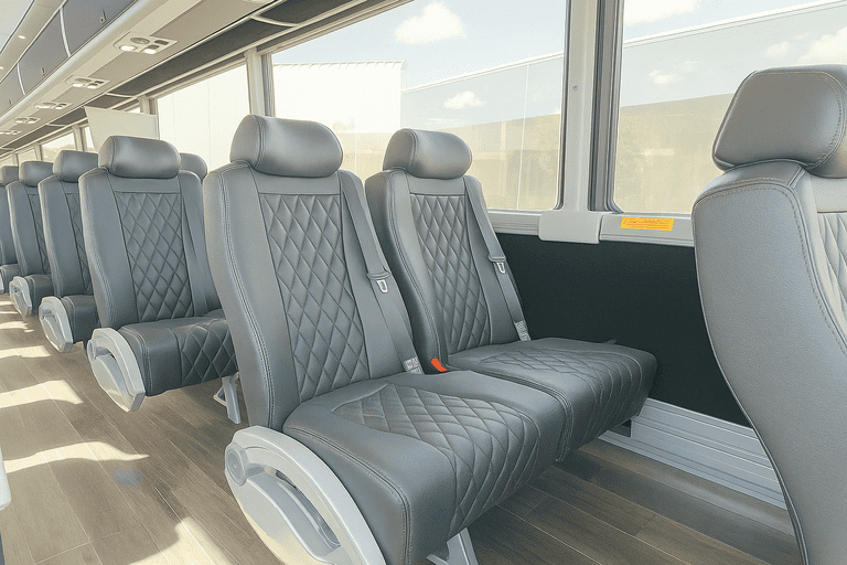 interior of Hammond Coach Bus Service charter bus